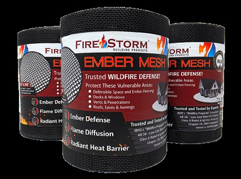 FireStorm ember-resistant mesh rolls for wildfire defense